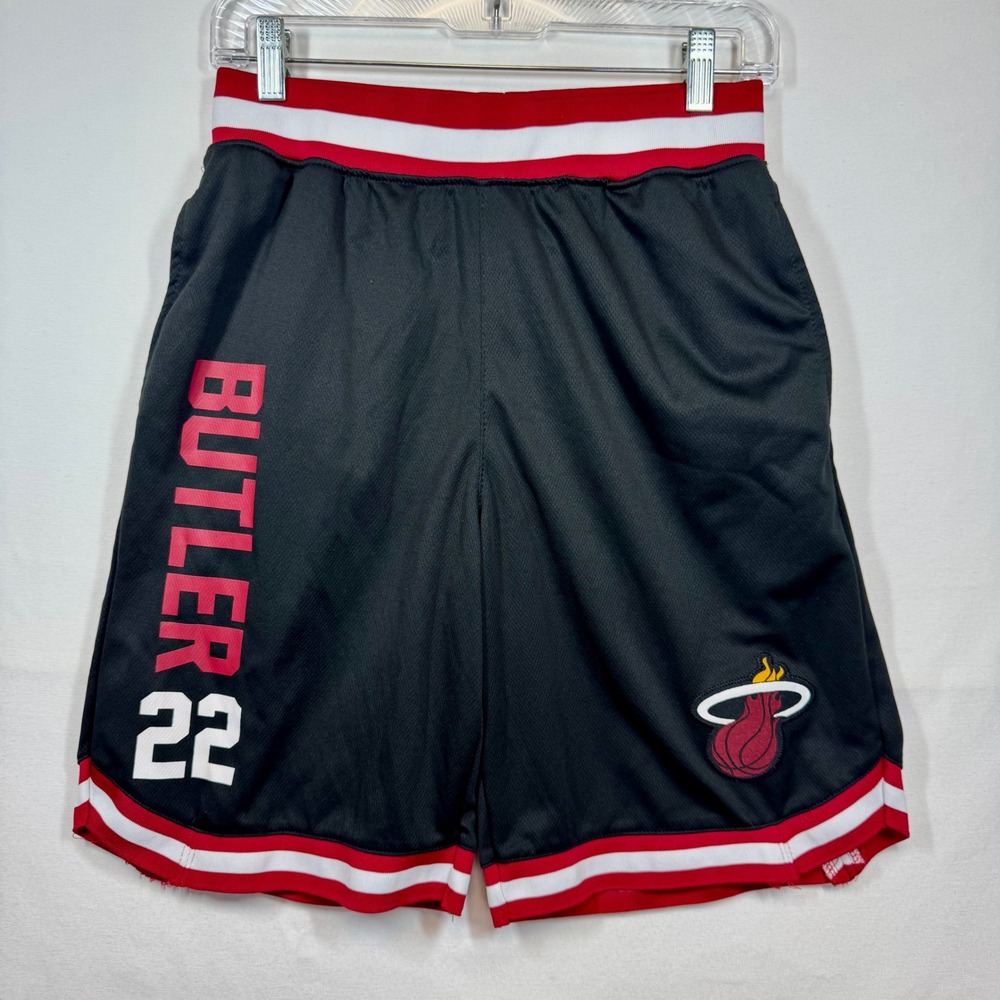 NBA Miami Heat Butler 22 Basketball Shorts Athletic Black Red Sz Small